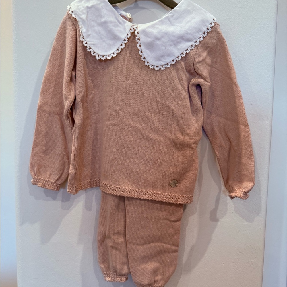 Artesania Granlei Girls Pink Knitted Trouser Set
